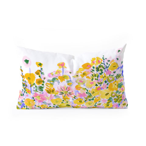 Amy Sia Flower Fields Sunshine Oblong Throw Pillow