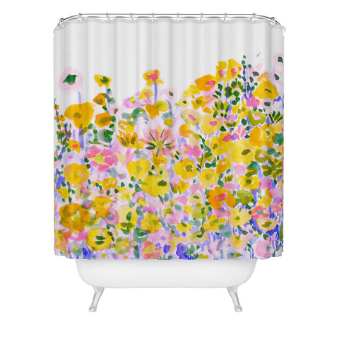 Amy Sia Flower Fields Sunshine Shower Curtain