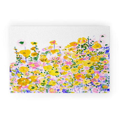Amy Sia Flower Fields Sunshine Welcome Mat