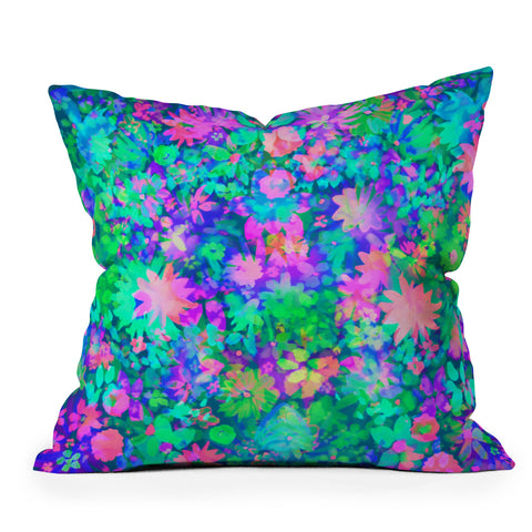 Amy Sia Fluro Floral Throw Pillow