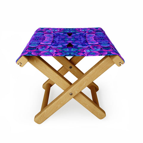Amy Sia Future Floral Blue Folding Stool