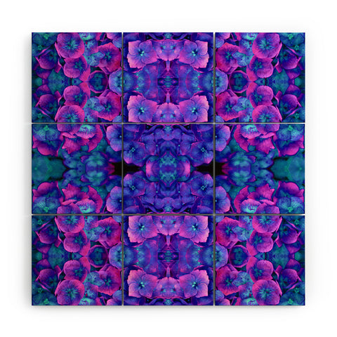 Amy Sia Future Floral Blue Wood Wall Mural