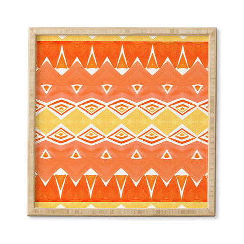 Amy Sia Geo Triangle 2 Orange Framed Wall Art