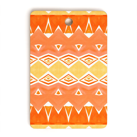 Amy Sia Geo Triangle 2 Orange Cutting Board Rectangle