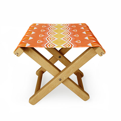 Amy Sia Geo Triangle 2 Orange Folding Stool