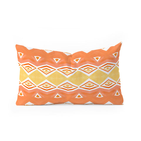 Amy Sia Geo Triangle 2 Orange Oblong Throw Pillow