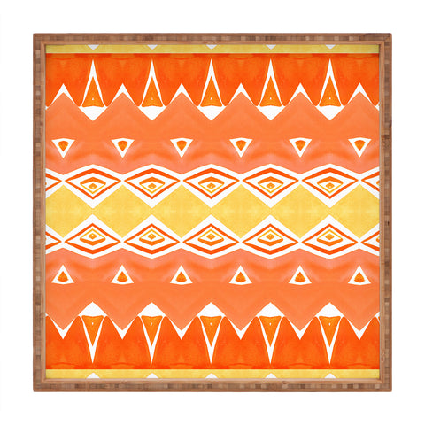 Amy Sia Geo Triangle 2 Orange Square Tray