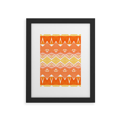 Amy Sia Geo Triangle 2 Orange Framed Art Print
