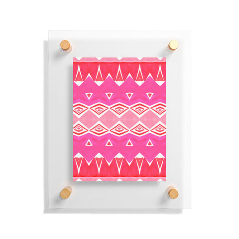 Amy Sia Geo Triangle 2 Pink Floating Acrylic Print