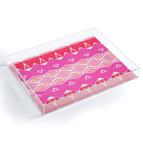 Amy Sia Geo Triangle 2 Pink Acrylic Tray