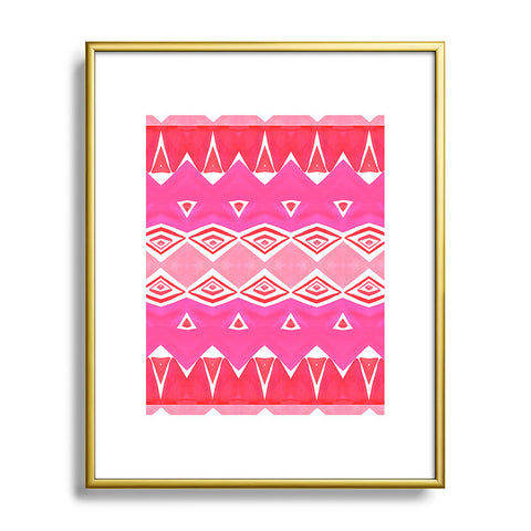 Amy Sia Geo Triangle 2 Pink Metal Framed Art Print