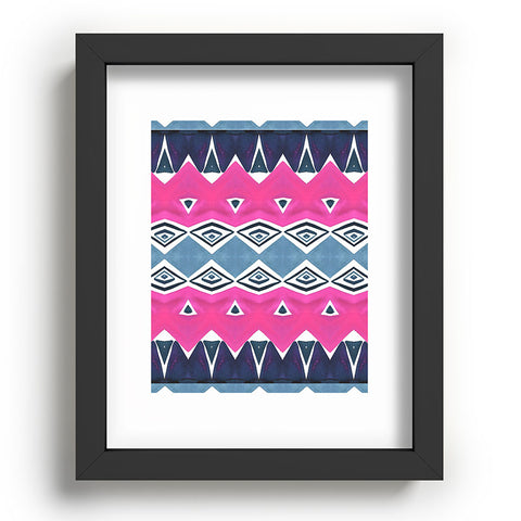Amy Sia Geo Triangle 2 Pink Navy Recessed Framing Rectangle