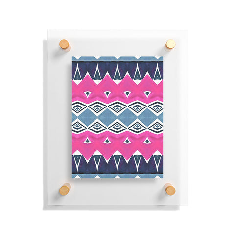 Amy Sia Geo Triangle 2 Pink Navy Floating Acrylic Print