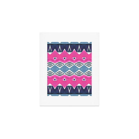 Amy Sia Geo Triangle 2 Pink Navy Art Print