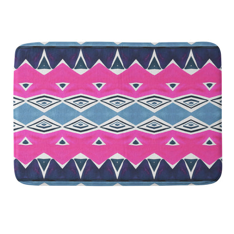 Amy Sia Geo Triangle 2 Pink Navy Memory Foam Bath Mat
