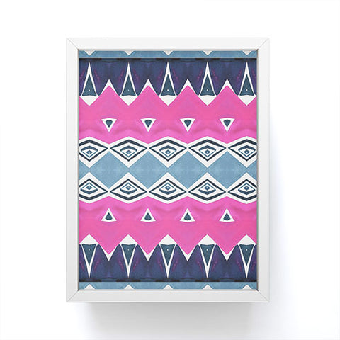 Amy Sia Geo Triangle 2 Pink Navy Framed Mini Art Print