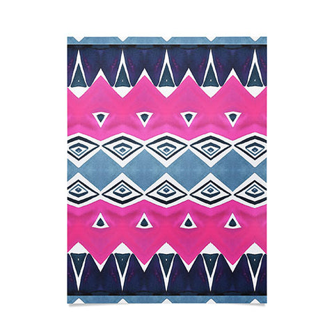 Amy Sia Geo Triangle 2 Pink Navy Poster