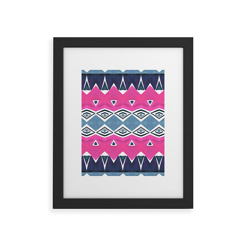 Amy Sia Geo Triangle 2 Pink Navy Framed Art Print