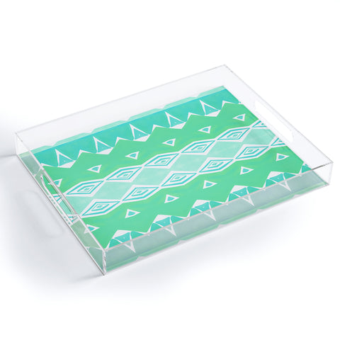 Amy Sia Geo Triangle 2 Sea Green Acrylic Tray