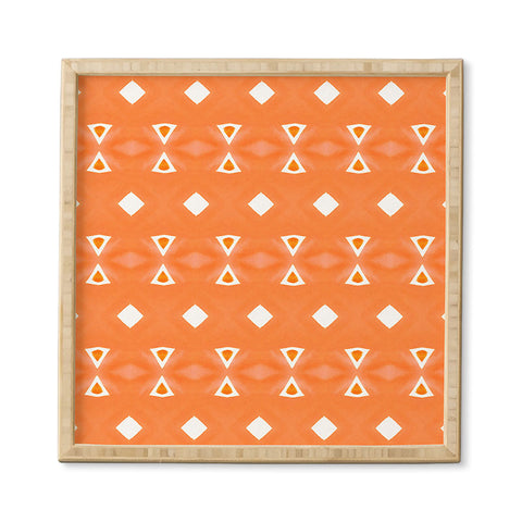Amy Sia Geo Triangle 3 Orange Framed Wall Art