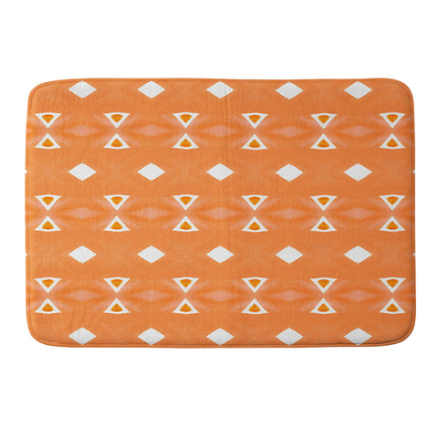 Amy Sia Geo Triangle 3 Orange Memory Foam Bath Mat