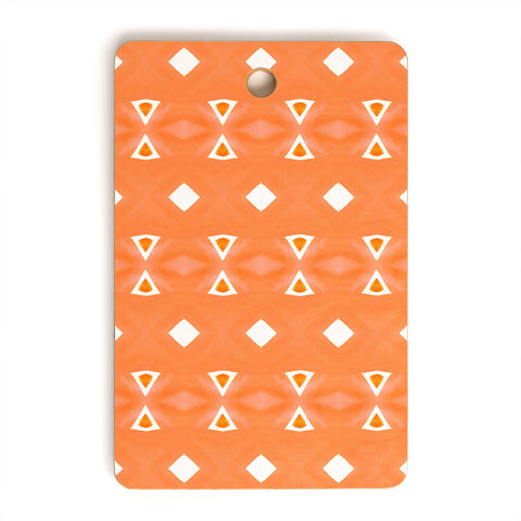 Amy Sia Geo Triangle 3 Orange Cutting Board Rectangle