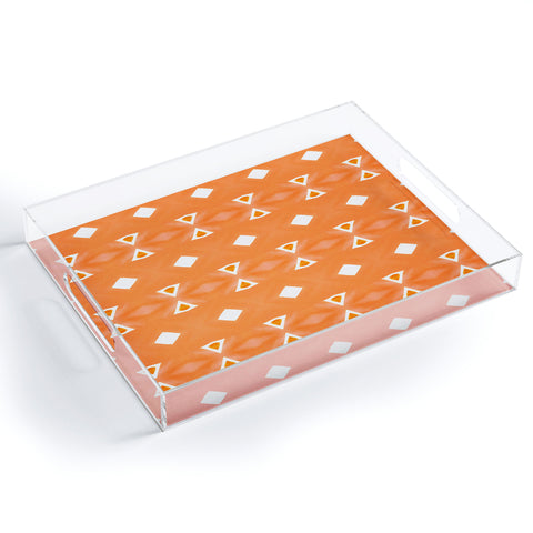 Amy Sia Geo Triangle 3 Orange Acrylic Tray