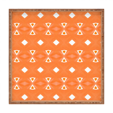 Amy Sia Geo Triangle 3 Orange Square Tray