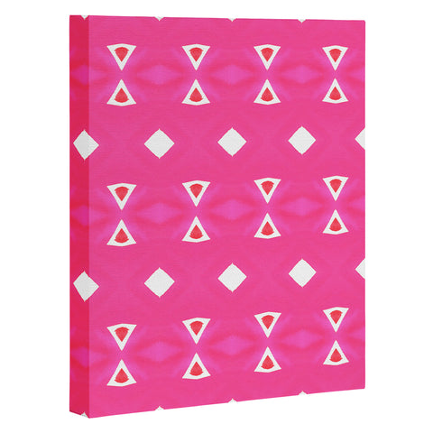 Amy Sia Geo Triangle 3 Pink Art Canvas