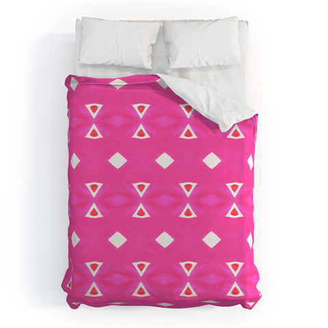 Amy Sia Geo Triangle 3 Pink Duvet Cover
