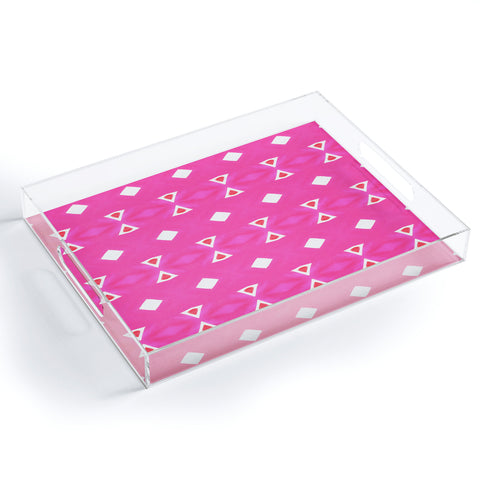 Amy Sia Geo Triangle 3 Pink Acrylic Tray