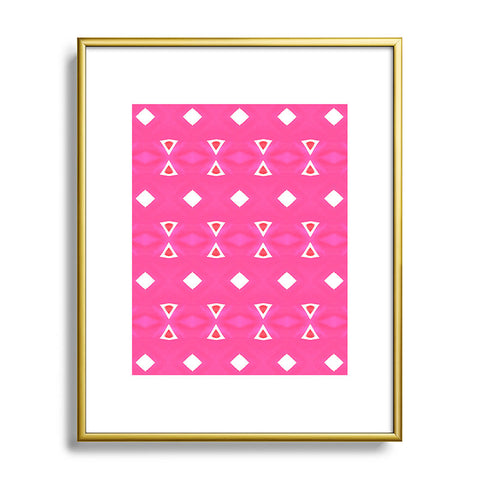 Amy Sia Geo Triangle 3 Pink Metal Framed Art Print