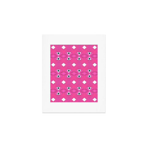 Amy Sia Geo Triangle 3 Pink Navy Art Print
