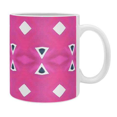 Amy Sia Geo Triangle 3 Pink Navy Coffee Mug