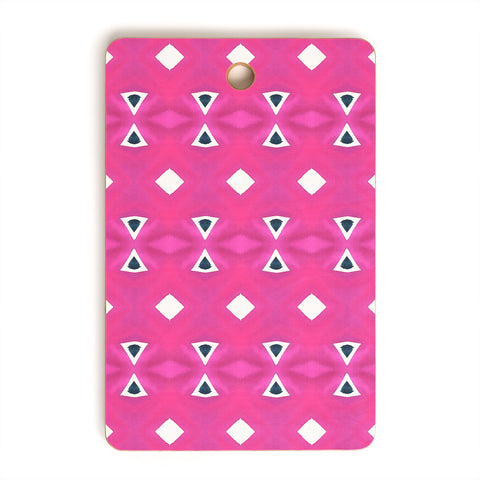 Amy Sia Geo Triangle 3 Pink Navy Cutting Board Rectangle