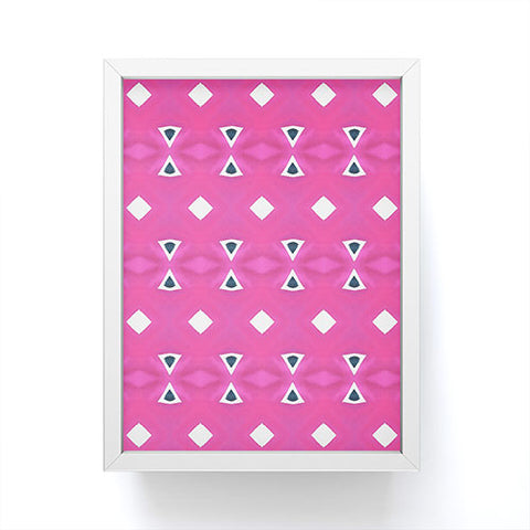 Amy Sia Geo Triangle 3 Pink Navy Framed Mini Art Print