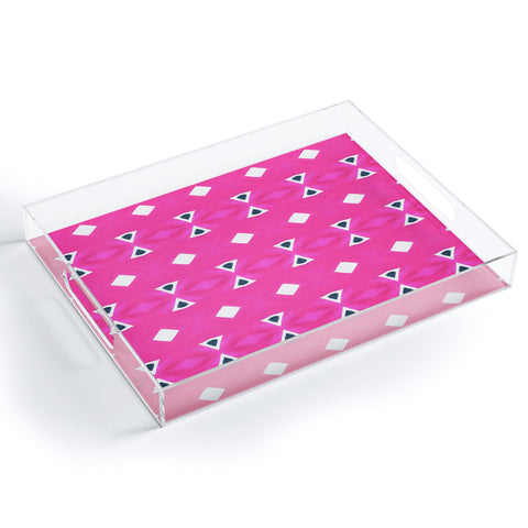 Amy Sia Geo Triangle 3 Pink Navy Acrylic Tray