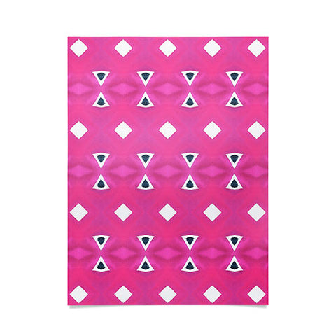 Amy Sia Geo Triangle 3 Pink Navy Poster