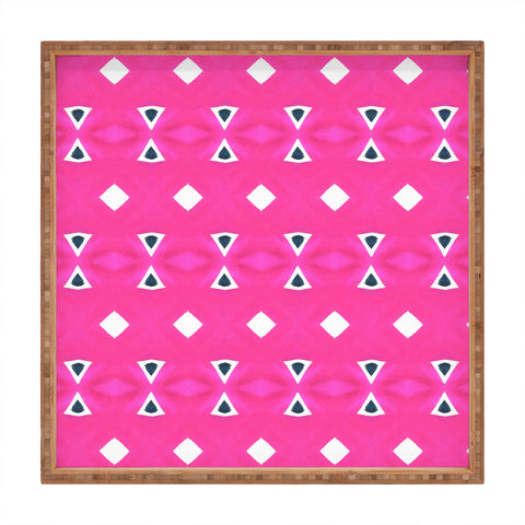 Amy Sia Geo Triangle 3 Pink Navy Square Tray