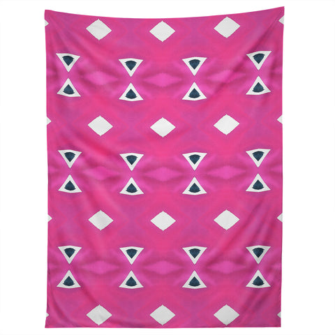 Amy Sia Geo Triangle 3 Pink Navy Tapestry