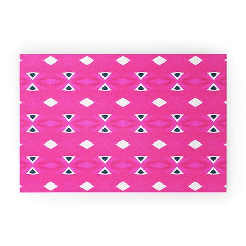 Amy Sia Geo Triangle 3 Pink Navy Welcome Mat