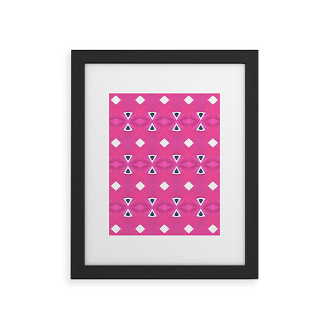 Amy Sia Geo Triangle 3 Pink Navy Framed Art Print