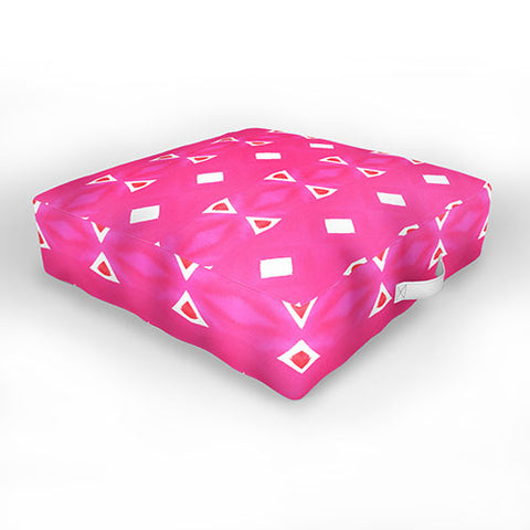 Amy Sia Geo Triangle 3 Pink Outdoor Floor Cushion