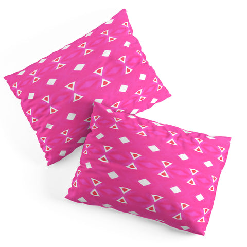 Amy Sia Geo Triangle 3 Pink Pillow Shams