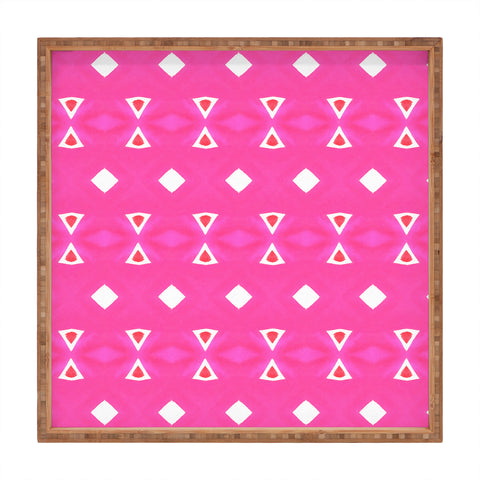 Amy Sia Geo Triangle 3 Pink Square Tray