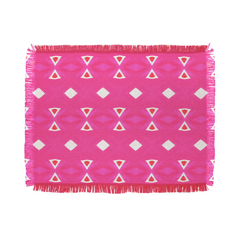Amy Sia Geo Triangle 3 Pink Throw Blanket