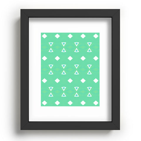 Amy Sia Geo Triangle 3 Sea Green Recessed Framing Rectangle