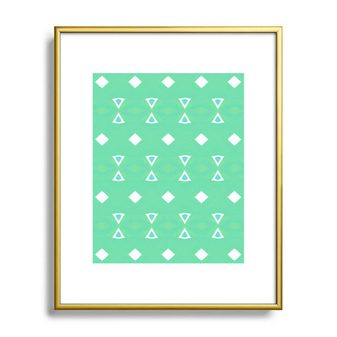 Amy Sia Geo Triangle 3 Sea Green Metal Framed Art Print