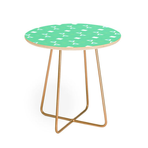 Amy Sia Geo Triangle 3 Sea Green Round Side Table
