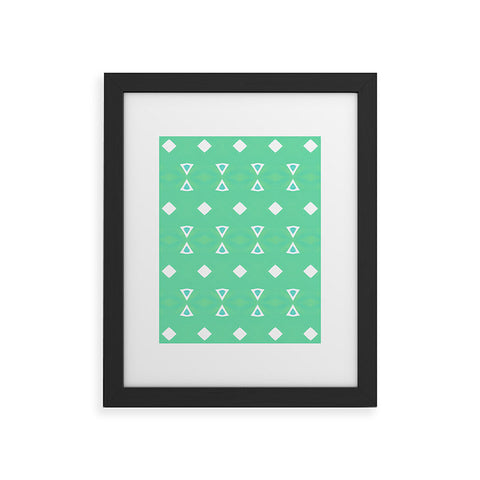 Amy Sia Geo Triangle 3 Sea Green Framed Art Print